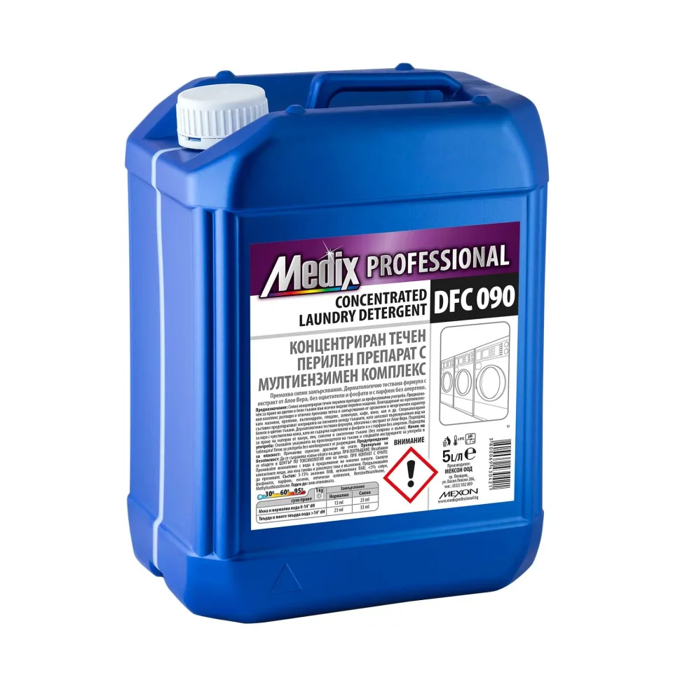Detergent concentrat perilenă Medix Professional, lichid, cu complex multi-enzimatic, DFC 090, 5 L