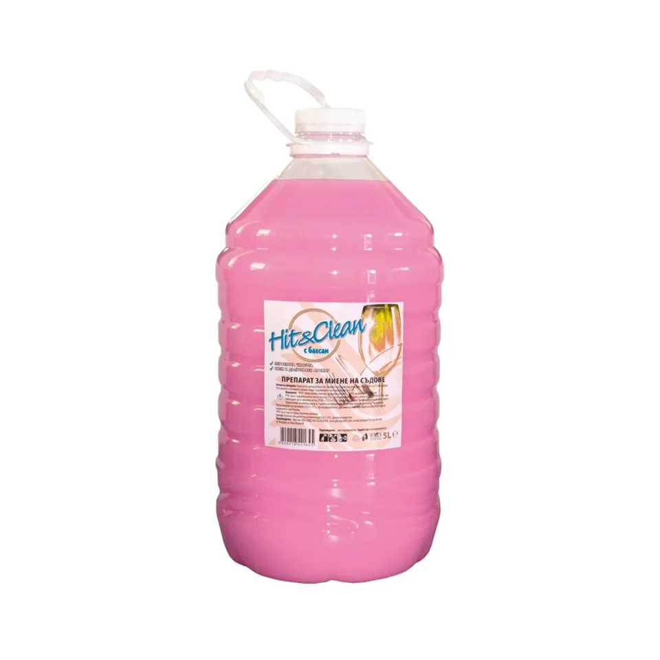 Detergent de vase Hit&Clean, 5 l, cu balsam și aromă de fructe de pădure