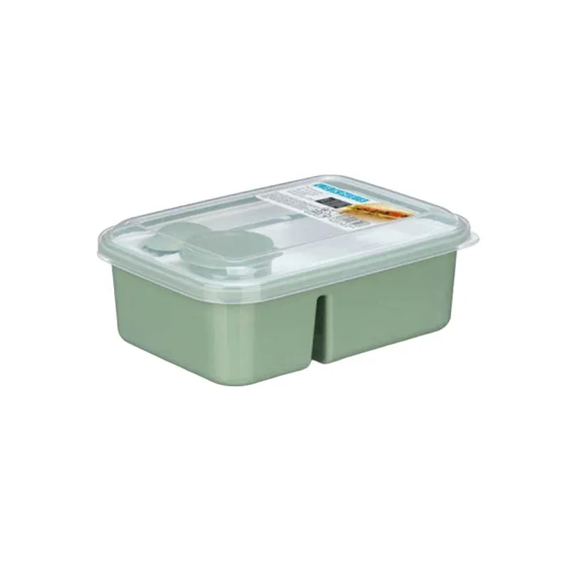 Cutie pentru prânz Kinvara, cu tacâmuri și separator, 1800 ml, verde