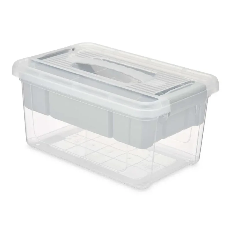 Cutie cu capac și organizator Kipit, 5 L, gri