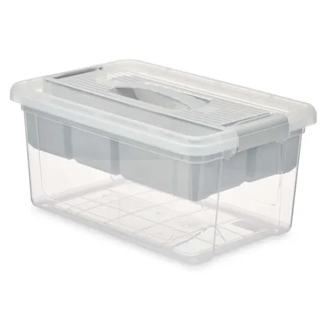 Cutie cu capac și organizator Kipit, 9 L, gri