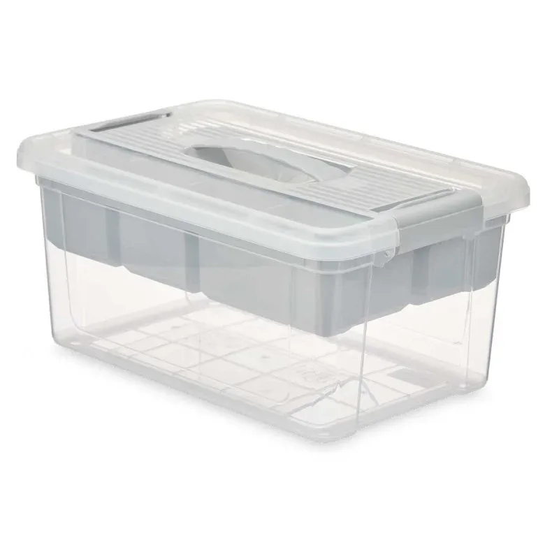 Cutie cu capac și organizator Kipit, 9 L, gri