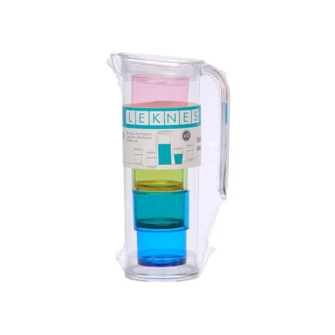 Set ulcior Leknes cu 4 căni colorate, 1.6 L