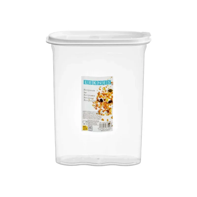 Recipient pentru cereale Leknes, cu capac, 2,4 L, gri