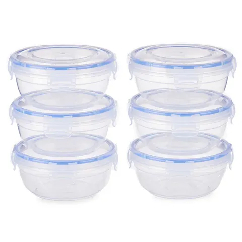 Recipient de depozitare Leknes, rotund, plastic, 800 ml, 6 bucăți