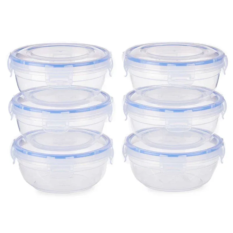 Recipient de depozitare Leknes, rotund, plastic, 800 ml, 6 bucăți