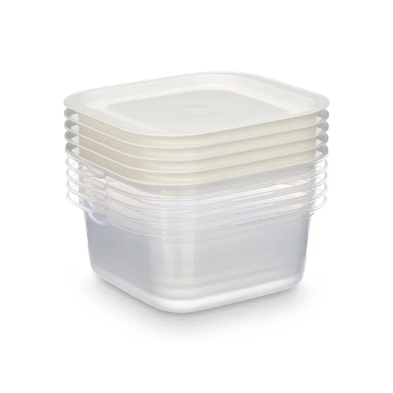 Recipient alimentar Leknes, pătrat, plastic, 1000 ml, 5 buc.