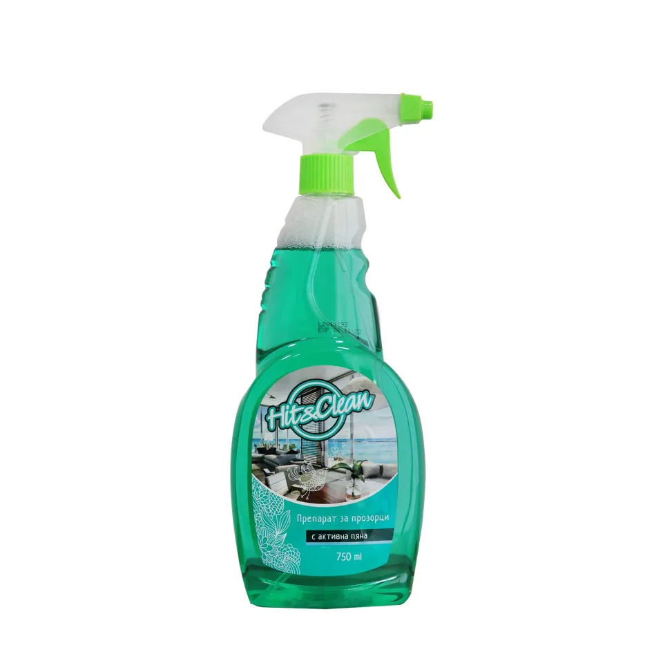Agent pentru curățat geamuri Hit&Clean, 750 ml, cu pompă