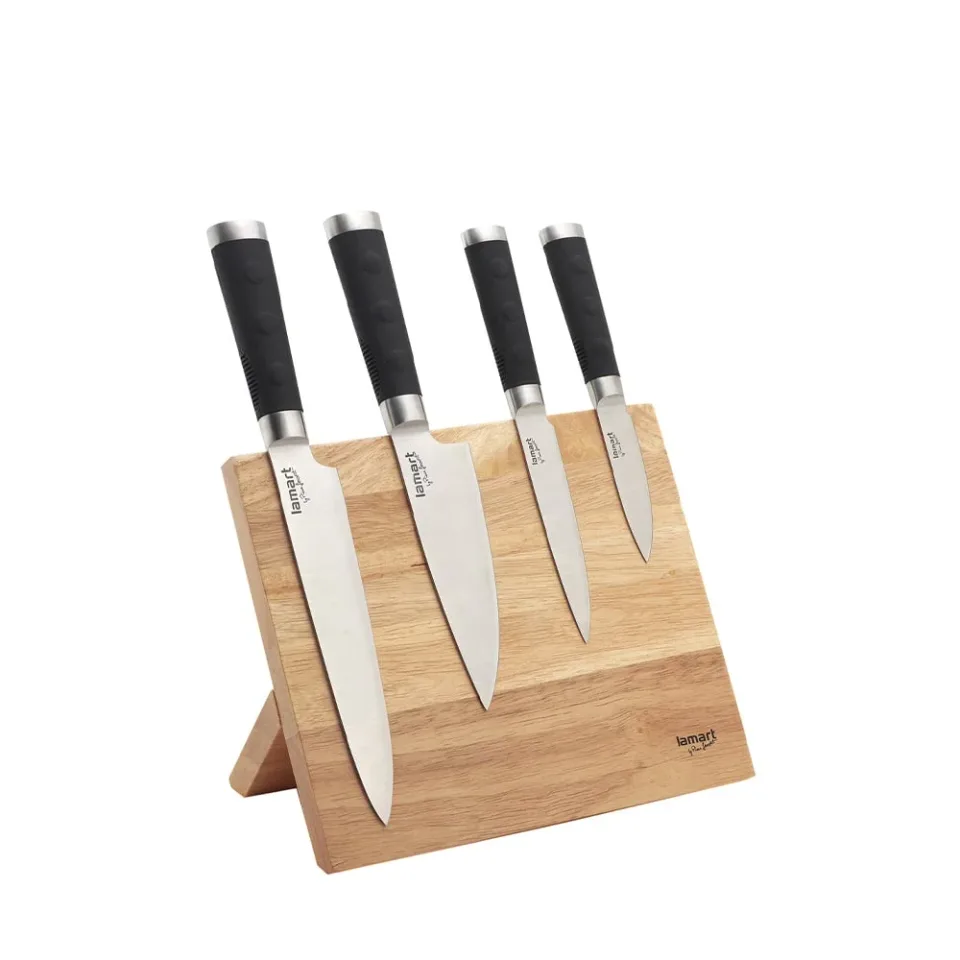 Set cuțite Lamart LT2026, 4 piese, cu suport magnetic