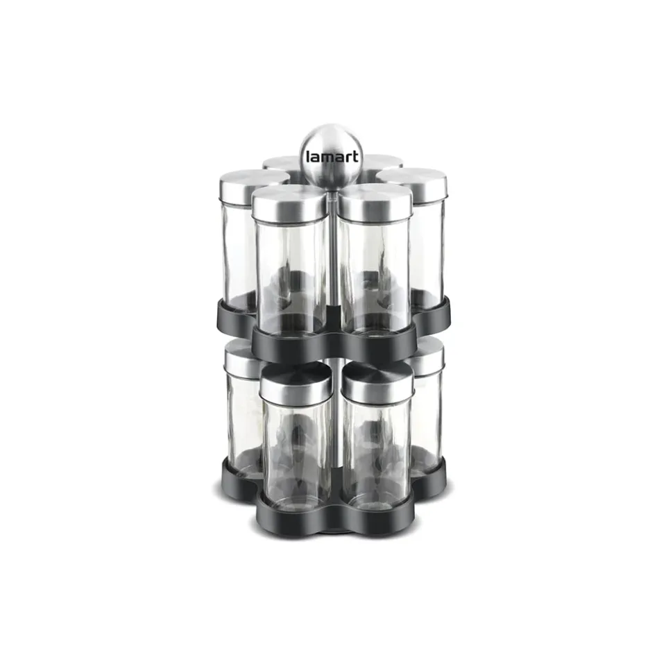 Set borcane condimente Lamart LT7044, 12 piese, cu suport