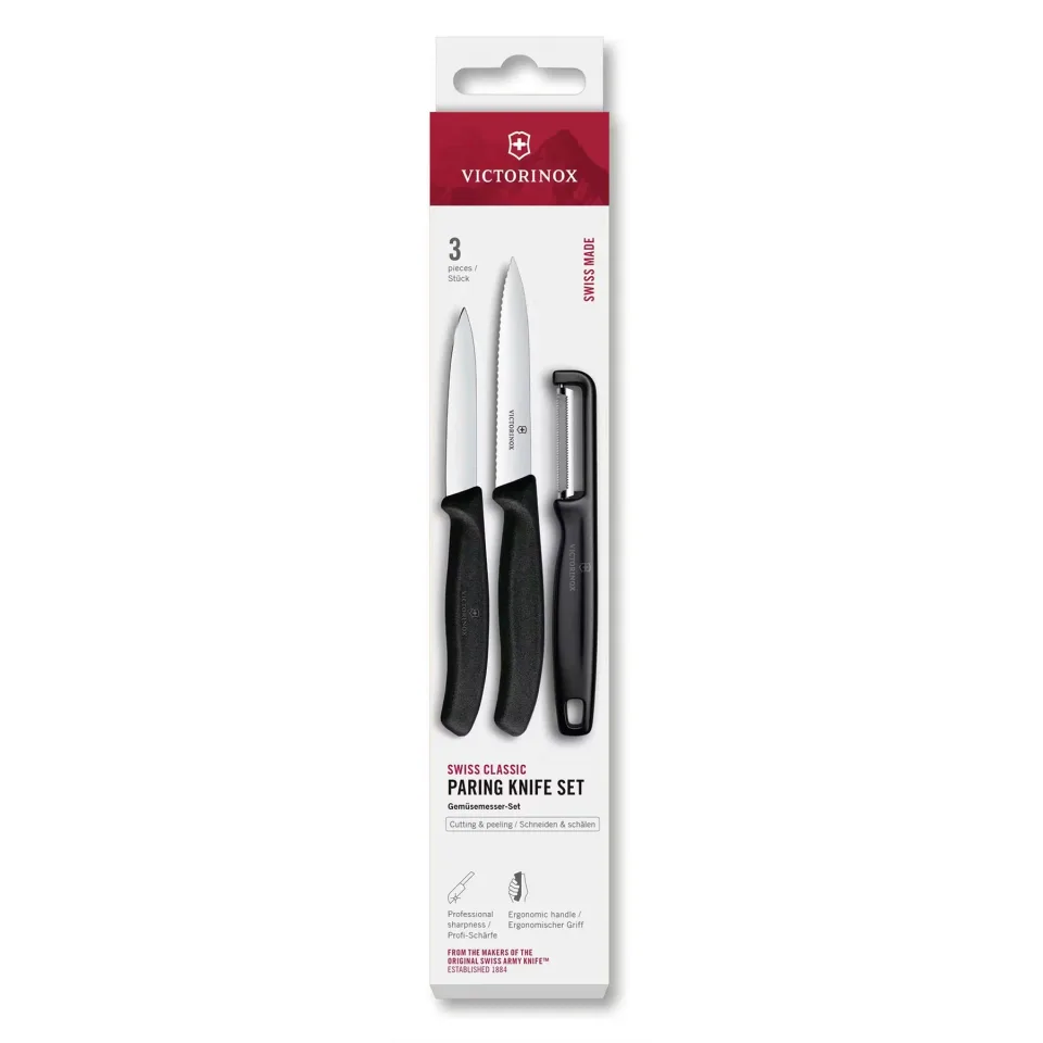 Set de bucătărie Victorinox, curățător și două cuțite