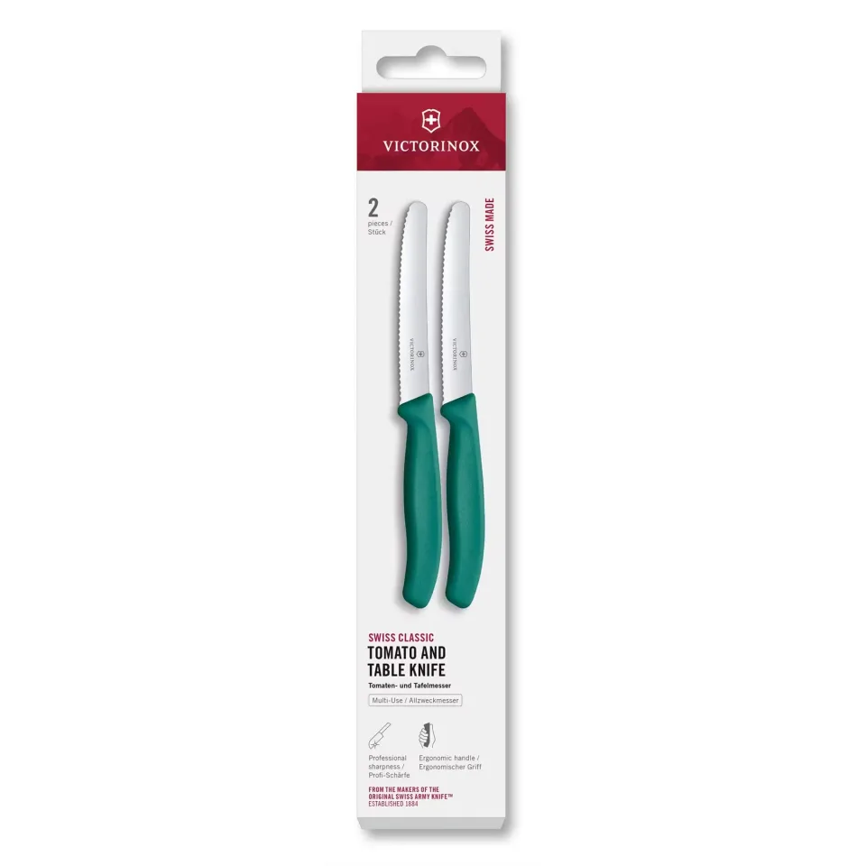 Set de cuțite de bucătărie Victorinox, pentru roșii, 11 cm, 2 bucăți, verde