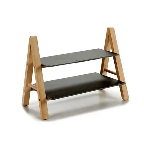 Raft Kinvara, dreptunghiular, piatră și lemn, 2 niveluri