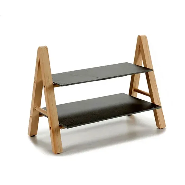 Raft Kinvara, dreptunghiular, piatră și lemn, 2 niveluri