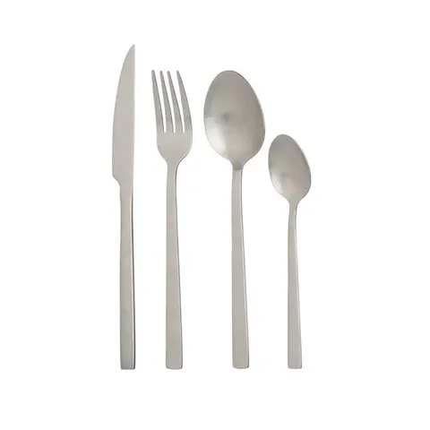 Set tacâmuri Kinvara, argintiu mat, 16 piese