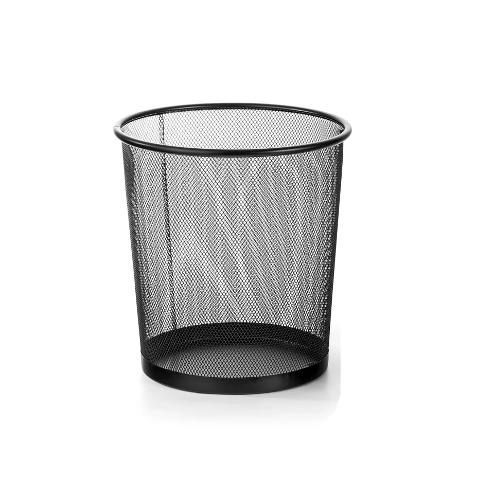 Coș de gunoi pentru hârtie Office 1, metal, plasă, 9.5 L, negru, 23.5 x 26.5 cm