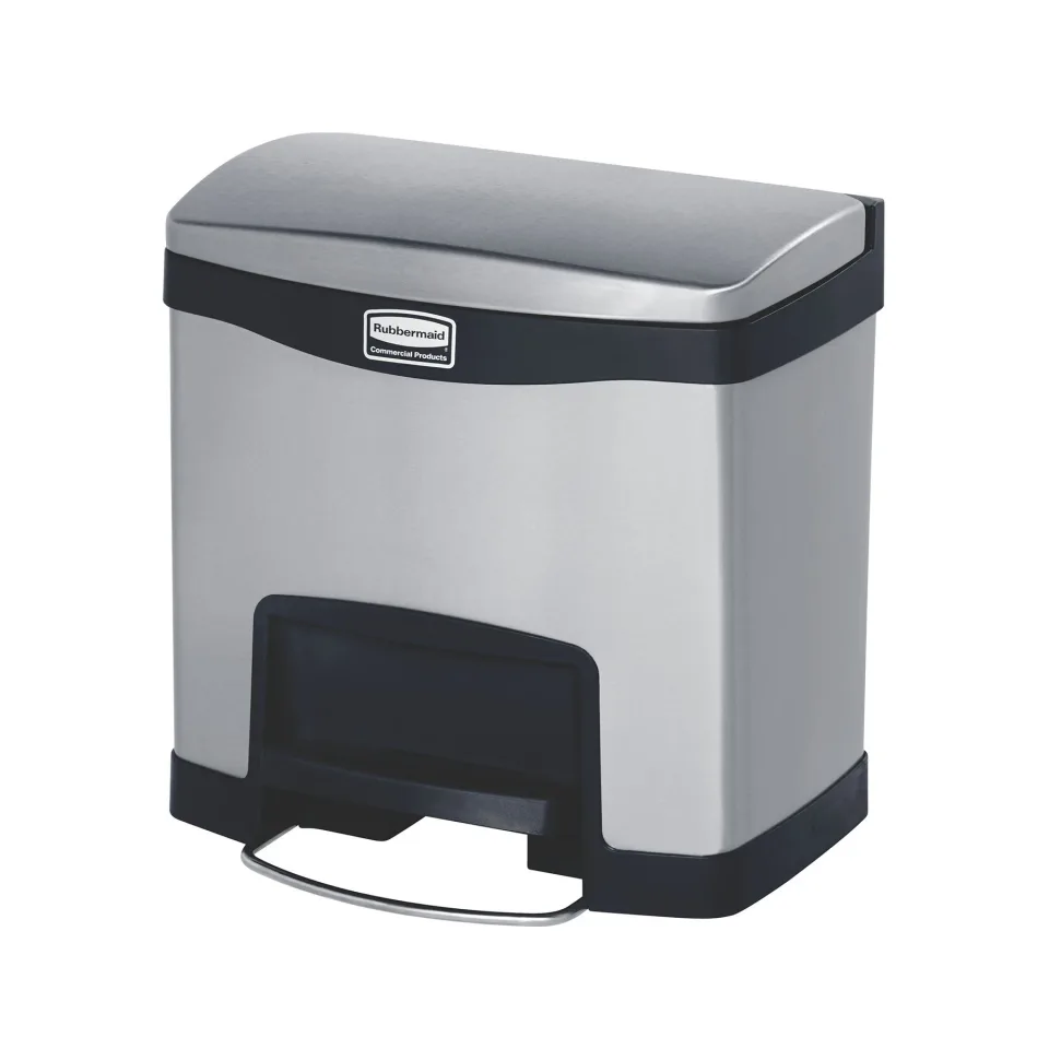 Coș Rubbermaid Slim Jim Front, metal, 15 L, negru, 39.57 x 30.23 x 39.95 cm