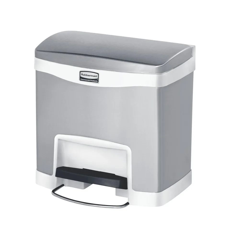 Coș Rubbermaid Slim Jim Front, metal, 15 L, alb, 39.57 x 30.23 x 39.95 cm