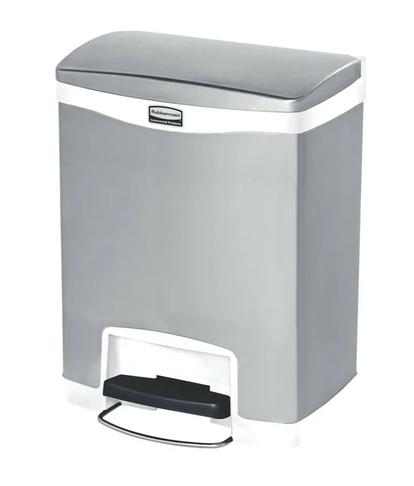 Coș Rubbermaid Slim Jim Front, metal, 30 L, alb, 42.75 x 32.59 x 55.52 cm
