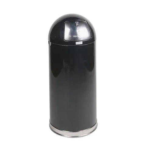 Coș de gunoi Rubbermaid Easypush, metal, 56 L, negru