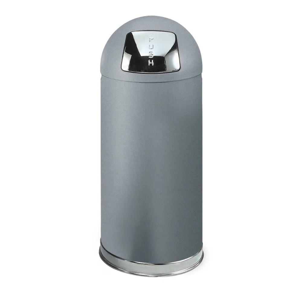 Coș de gunoi Rubbermaid Easypush, Metal, 56 L, Gri