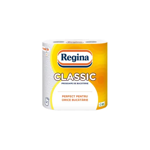 Prosoape de bucătărie Regina Classic, dublu strat, celuloză, 2 bucăți, 48 foi, 10.6 m