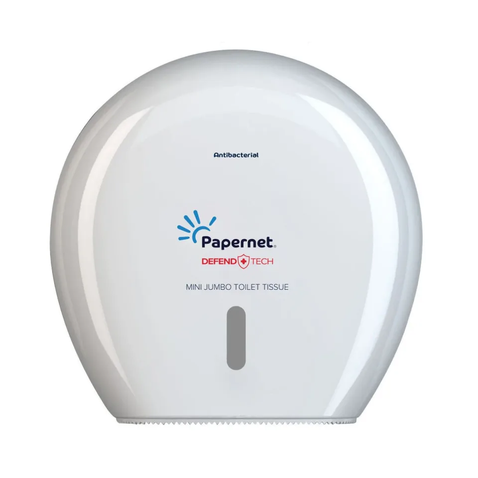 Dispenser pentru hârtie igienică Papernet Mini Jumbo, alb, 25.7 x 14.8 x 24.9 cm