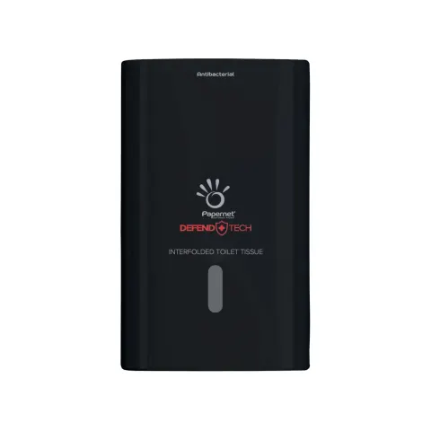 Dispenser pentru hârtie igienică Papernet, pe pachet, negru, 16.5 x 13.5 x 26.5 cm