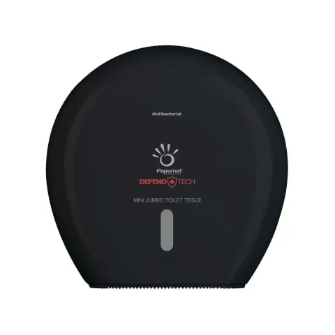 Dispenser pentru hârtie igienică Papernet Mini Jumbo, negru, 25.7 x 14.8 x 24.9 cm