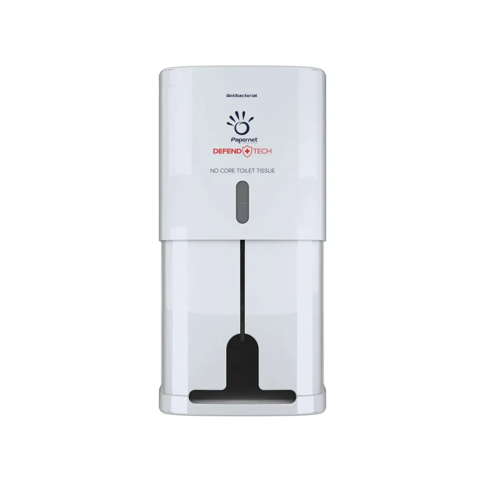 Dispenser pentru hârtie igienică Papernet, Full tech, alb, 2 role, 16.1 x 15.5 x 33 cm