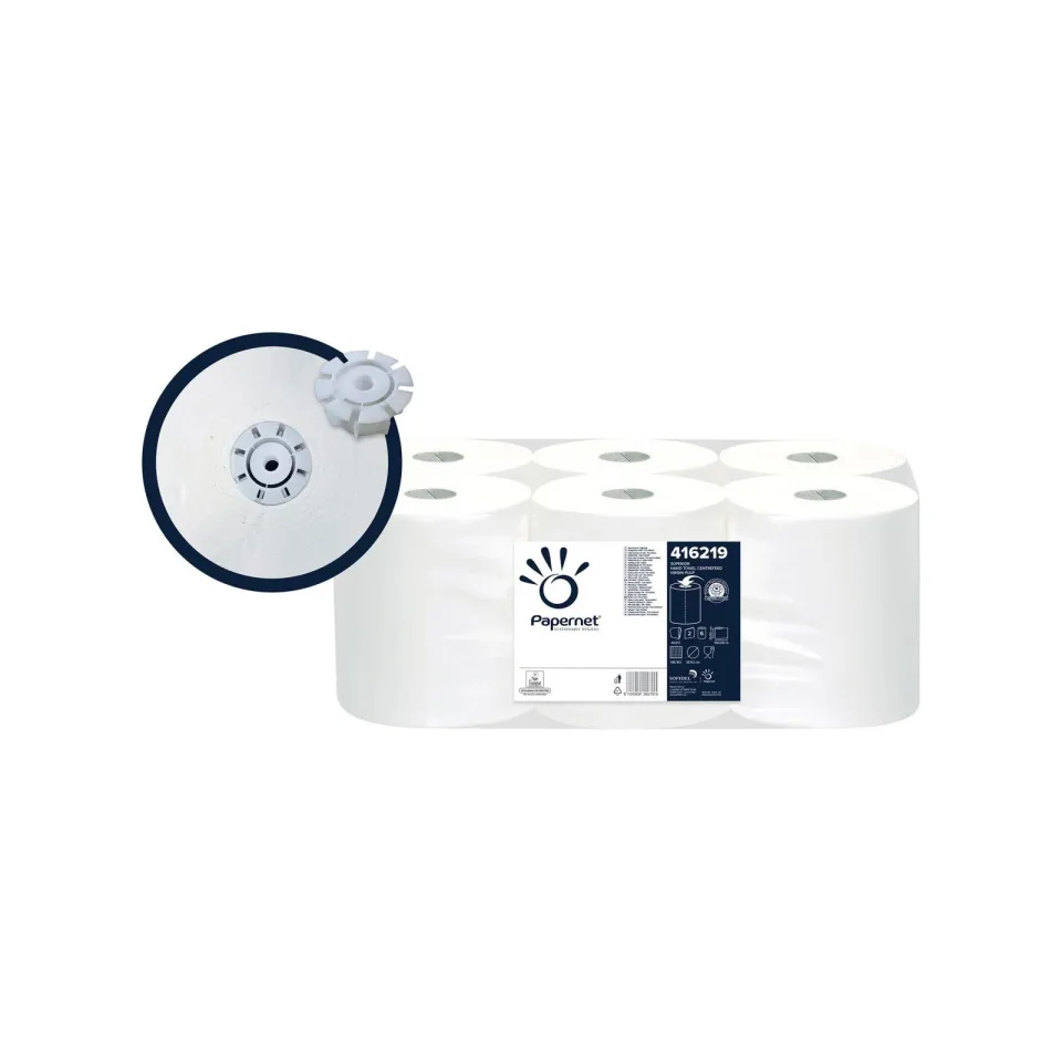 Prosoape pentru mâini Papernet Captive, pe role, duble, 140 m, 6 bucăți