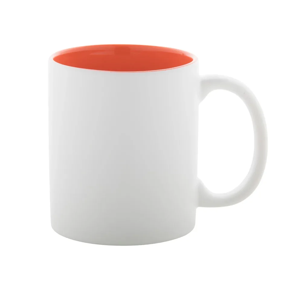Cană Cool Revery, ceramică, 350 ml, alb și portocaliu
