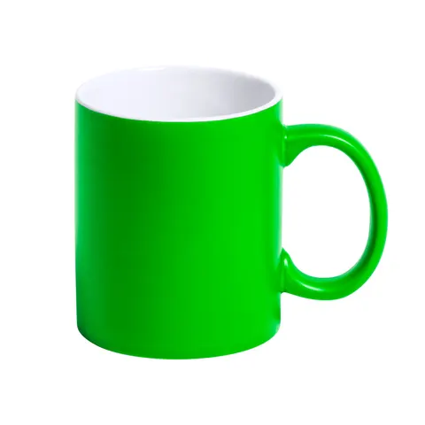 Cană Cool Lousa, ceramică, 350 ml, verde și alb