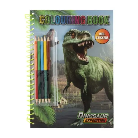 Moxy Carte de colorat Dinozauri, A4, 30 file, cu 5 creioane duble