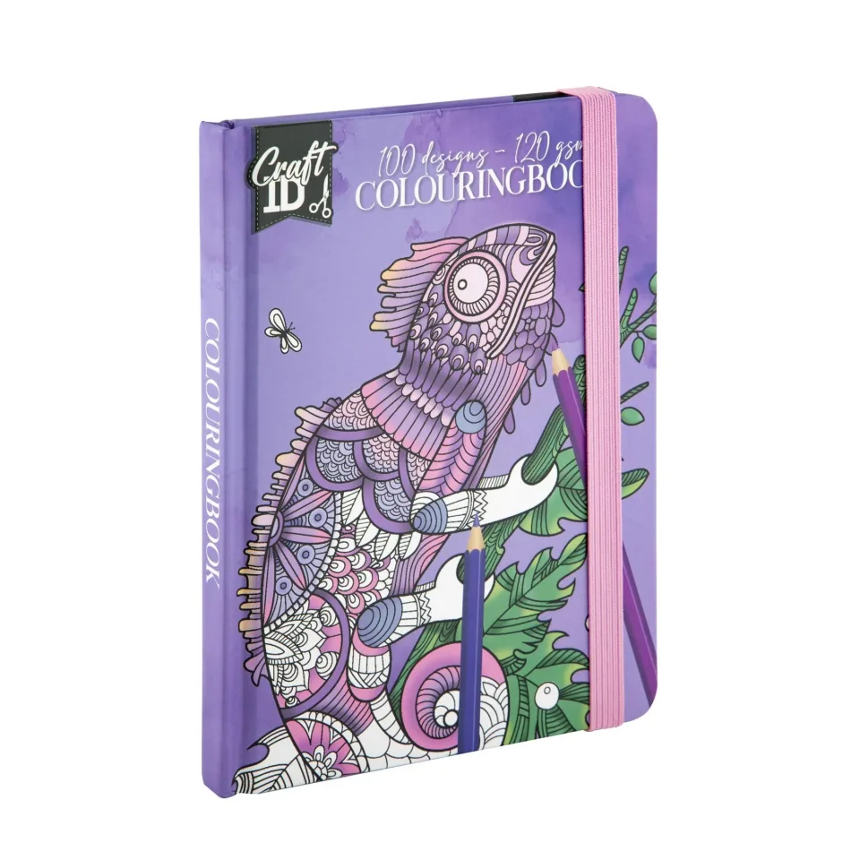 Craft ID Carte de colorat - Cameleon, 50 foi, mov