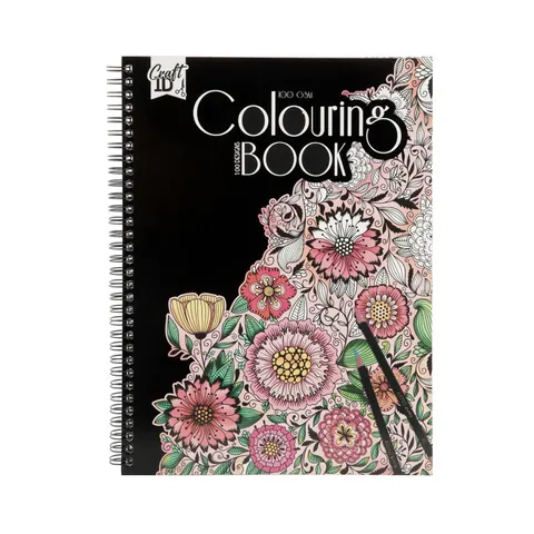 Craft ID Carte de colorat – Flori, 50 foi