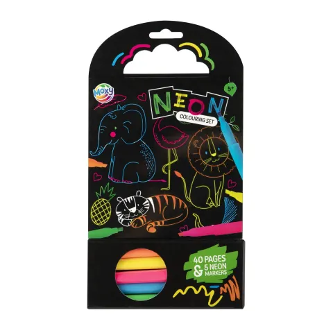 Carte de colorat Moxy Jungle, neon, 40 foi