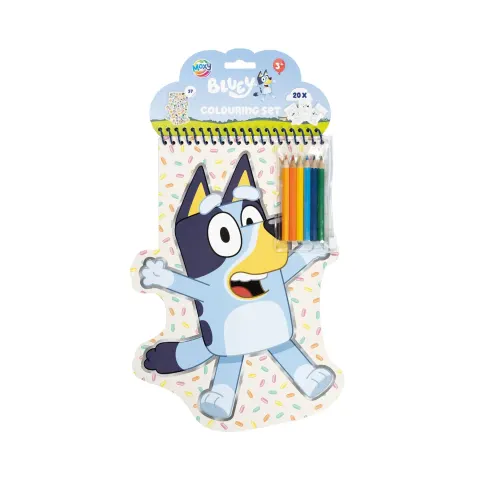 Carte de colorat Moxy Bluey, 40 de foi, cu 6 creioane