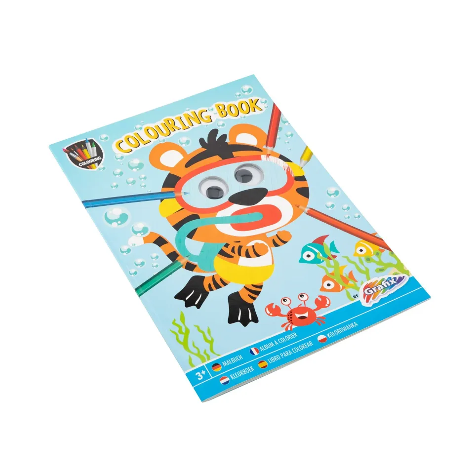 Carte de colorat Moxy Tigru, A4, 24 pagini