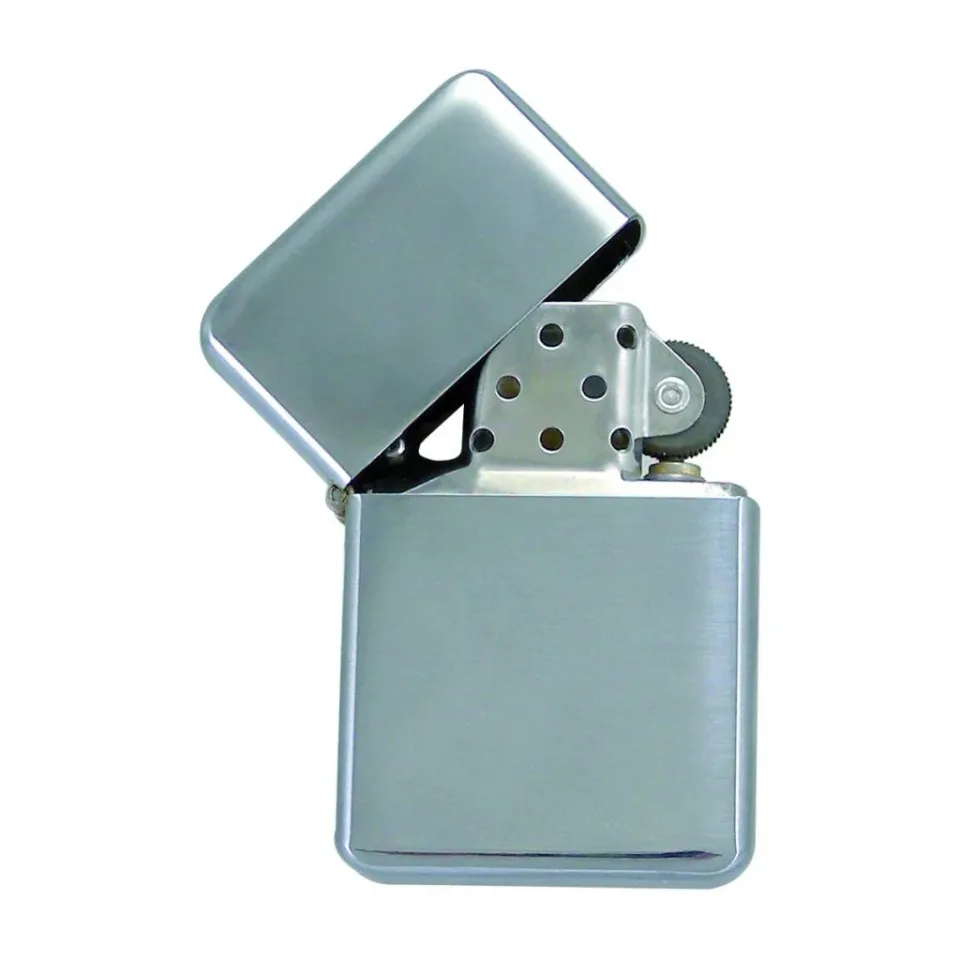 Brichetă Tom EB-062, metal, cromat lucios, reîncărcabilă cu benzină, 10 bucăți