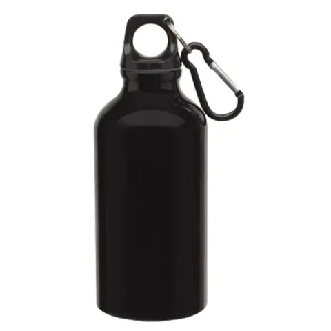 TOPS Sticlă Transit, din aluminiu, cu carabină, 400 ml, negru