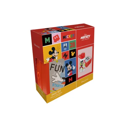 Set Disney, sticlă 500 ml și cutie pentru prânz Mickey Mouse