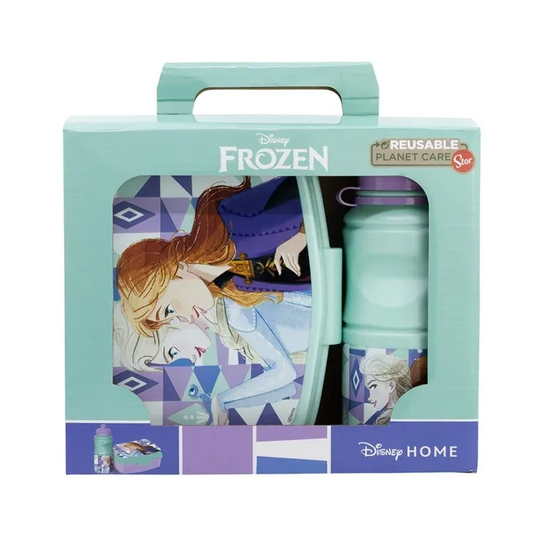 Stor Set Frozen, sticlă și cutie pentru sandvișuri