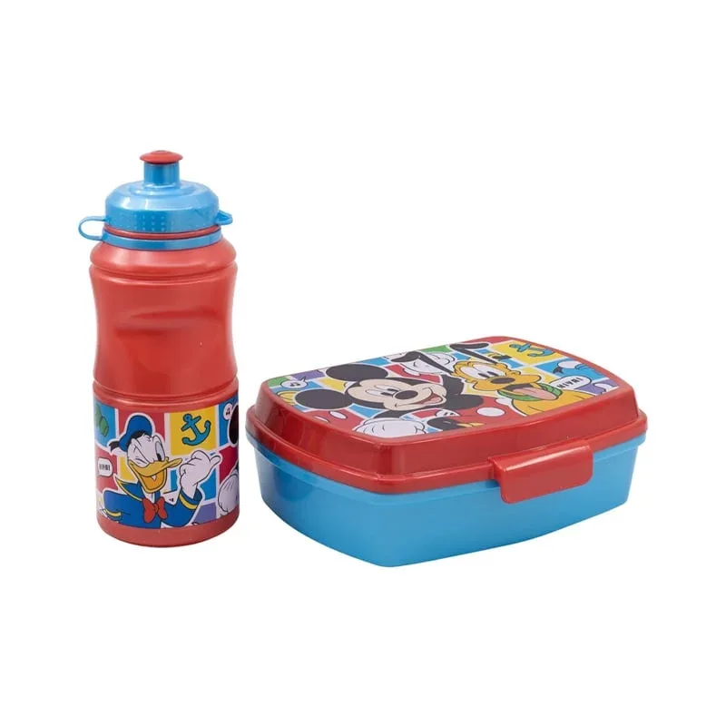 Set Stor Mickey, sticlă și cutie pentru sandviș