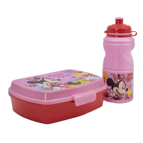 Stor Set Minnie, sticlă și cutie pentru sandvișuri