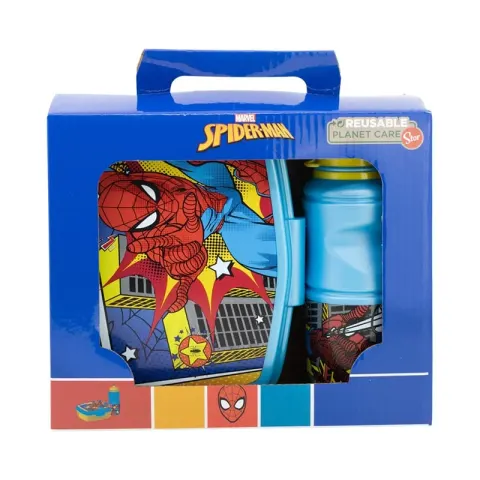 Stor Set Spiderman, sticlă și cutie pentru sandvișuri