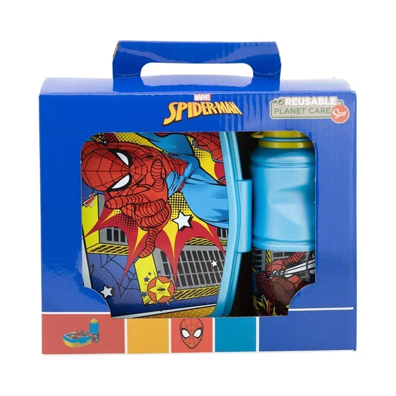 Stor Set Spiderman, sticlă și cutie pentru sandvișuri