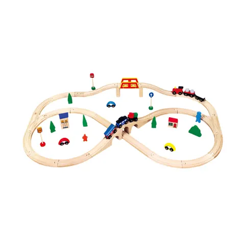 Set de tren Nowa Szkola cu șine, 41.5 x 28.5 x 7.5 cm
