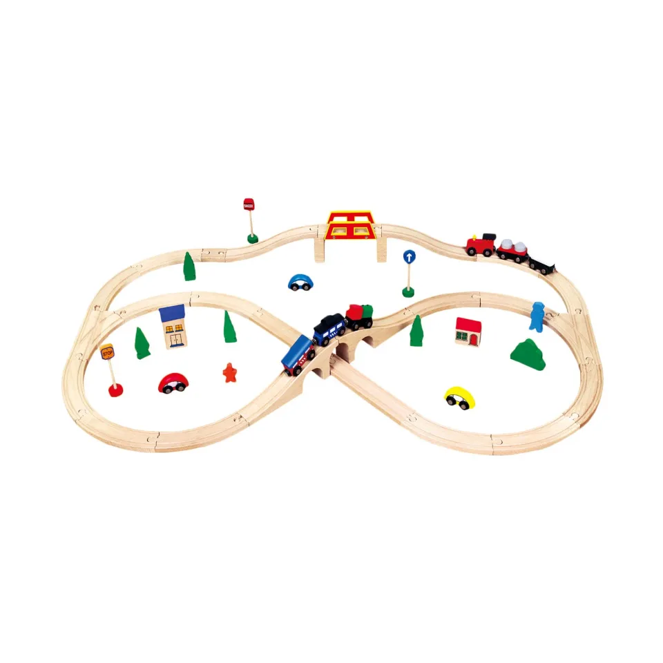 Set de tren Nowa Szkola cu șine, 41.5 x 28.5 x 7.5 cm