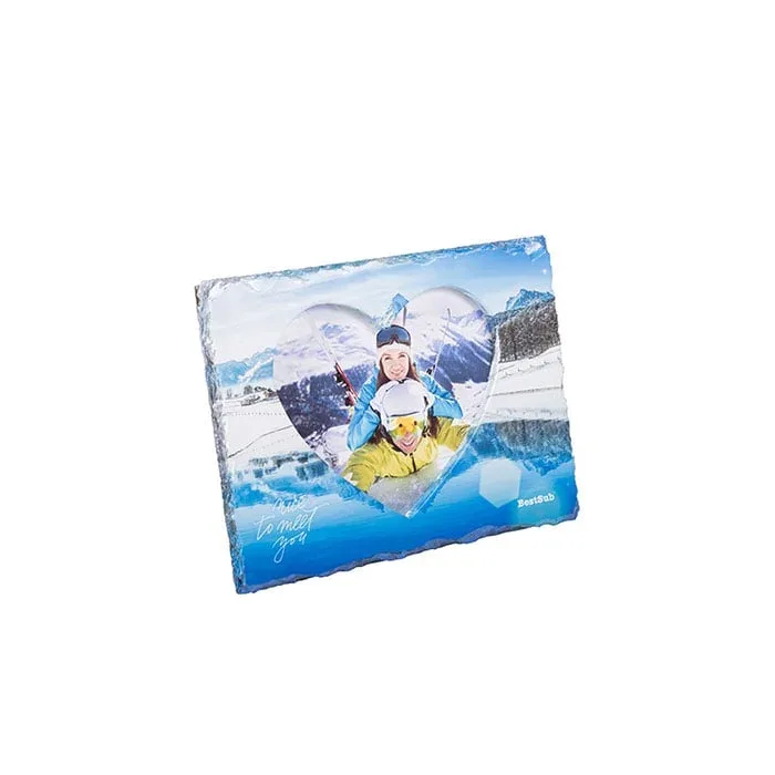 BESTSUB Ramă foto, în formă de inimă, 19 x 25 cm, personalizabilă